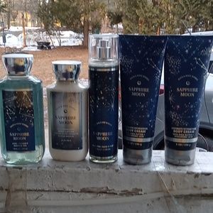 BRAND NEW AND SEALED SAPPHIRE MOON FROM BATH AND BODY WORKS   5 PIECES TOTAL